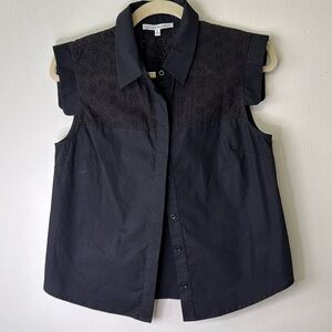 After Market Button Down Shirt with Embroidered Design